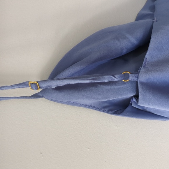 WeWoreWhat Cowl Neck Slate Blue Midi Slip Dress- Size 2 - Picture 7 of 8